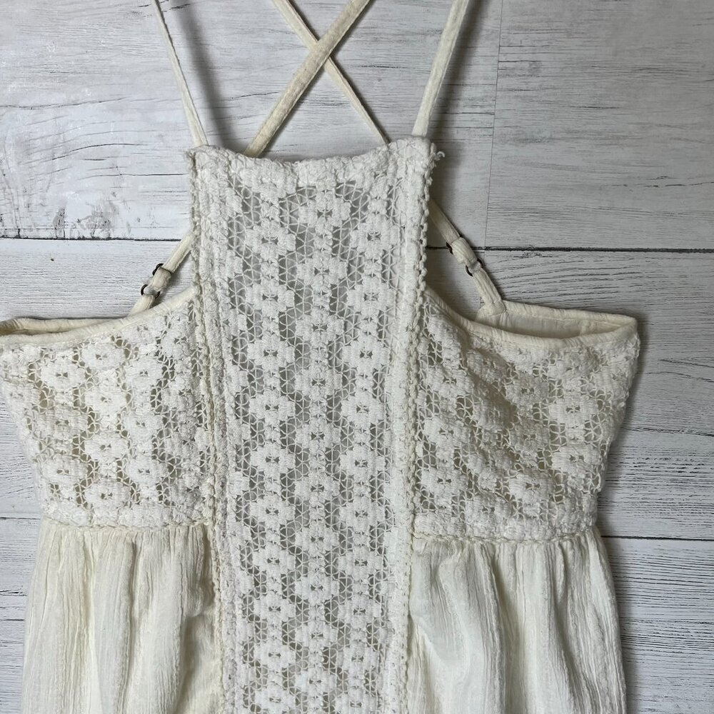 O'Neill Dress Womens Size Medium Ivory Shelby Gauzy Embroidered Babydoll Summer - Picture 9 of 16